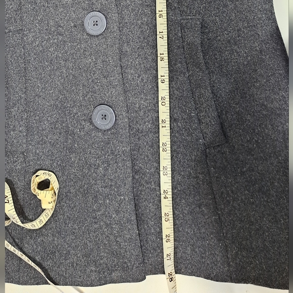 88% Wool Abercrombie & Fitch Charcoal Black Fitted Coat - Picture 14 of 14